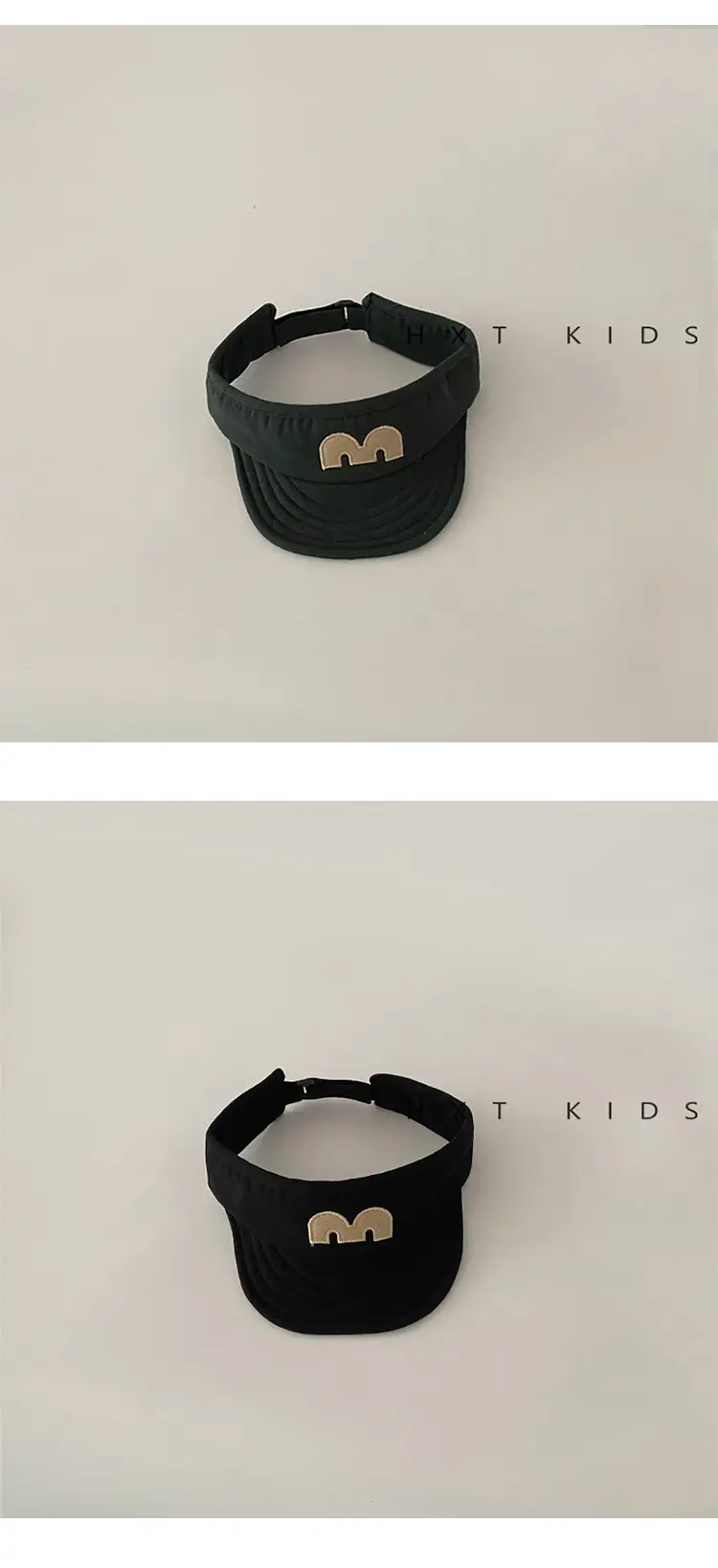 Baby's M-Letter Embroidered Black Visor Cap β feature 10