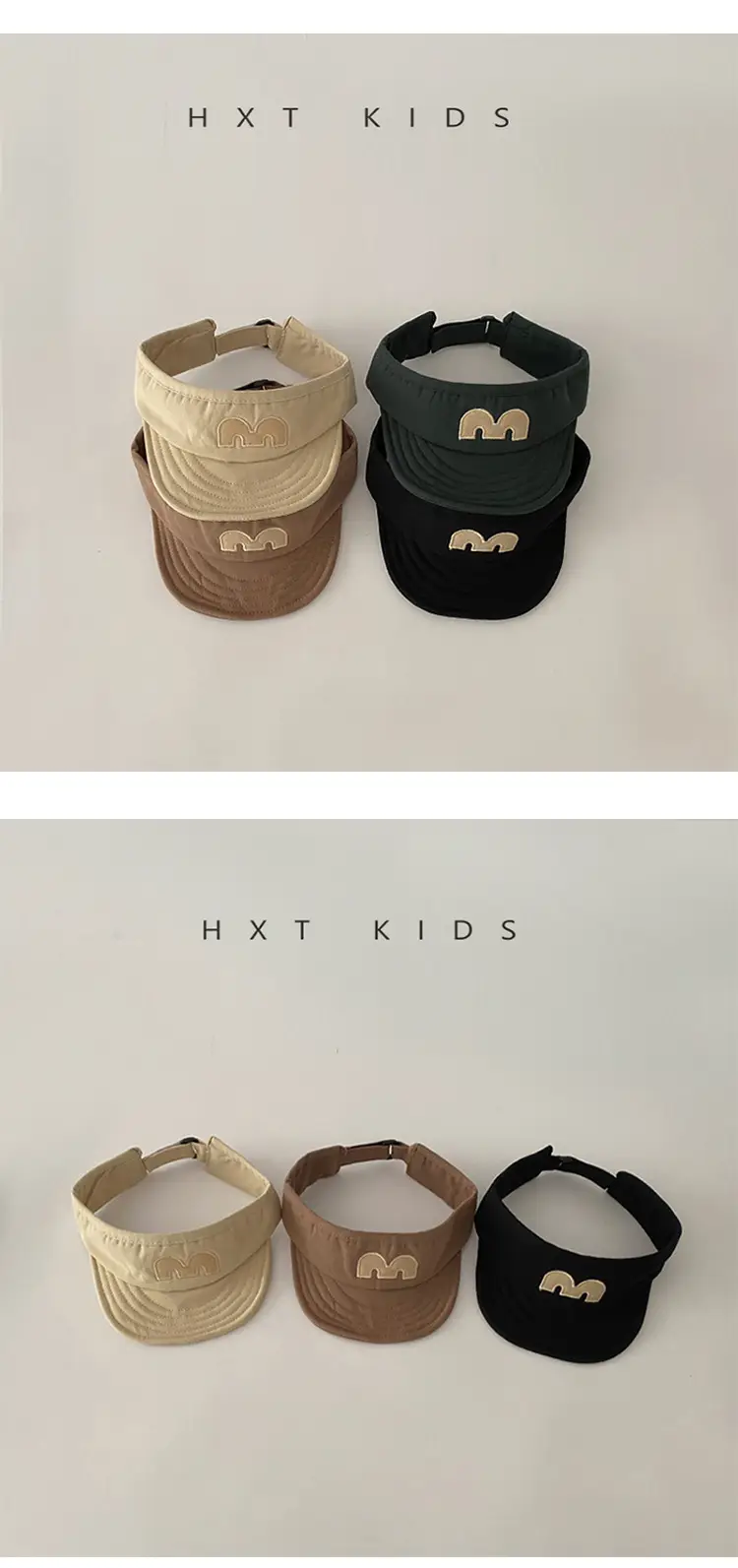 Baby's M-Letter Embroidered Black Visor Cap β feature 2