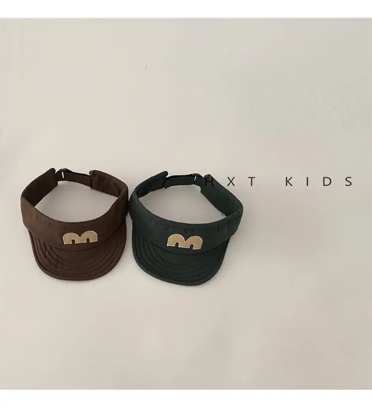 Baby's M-Letter Embroidered Black Visor Cap β feature 5