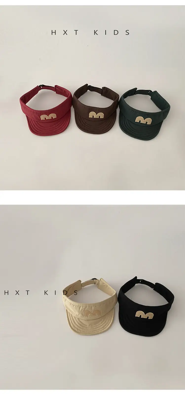 Baby's M-Letter Embroidered Black Visor Cap β feature 6