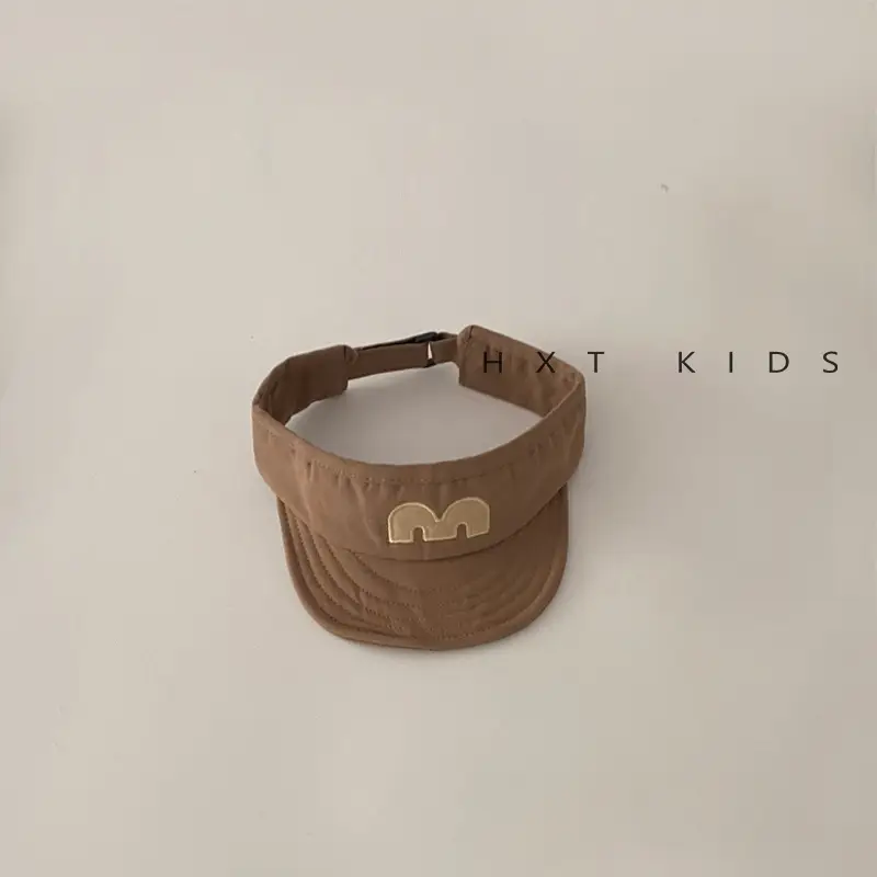 Baby's M-Letter Embroidered Black Visor Cap - Image 2