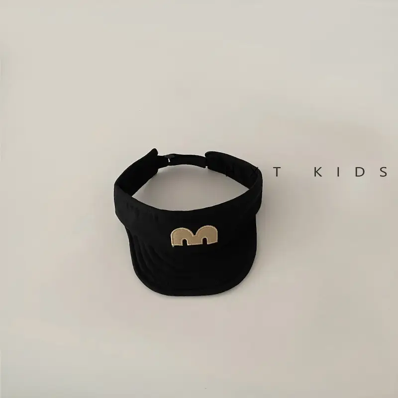 Baby's M-Letter Embroidered Black Visor Cap - Image 4