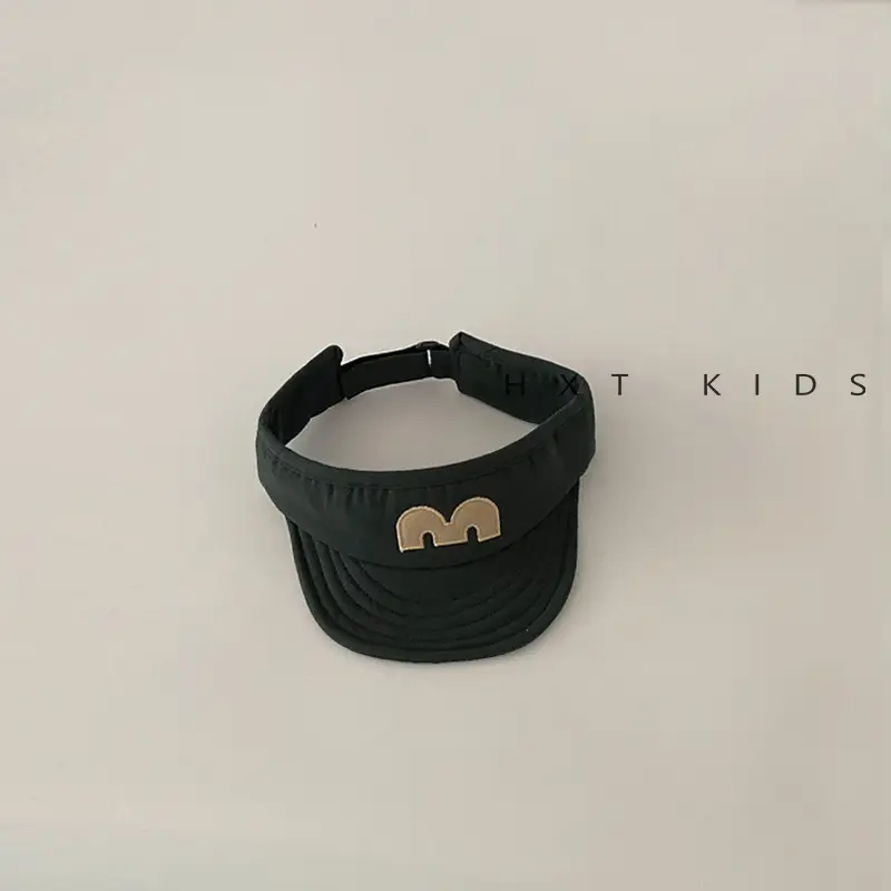Baby's M-Letter Embroidered Black Visor Cap - Image 5