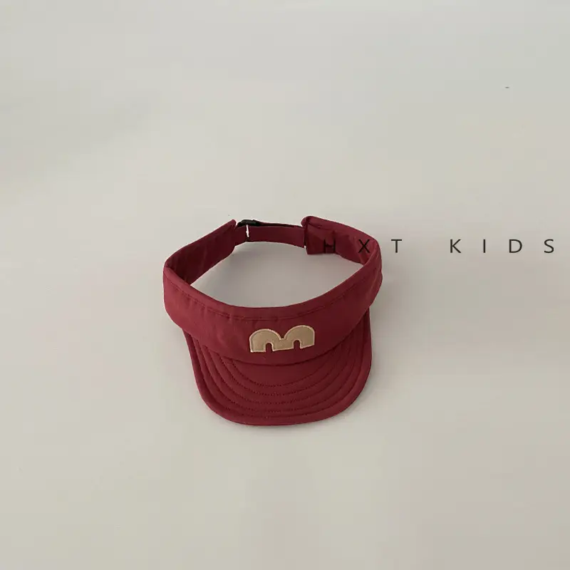 Baby's M-Letter Embroidered Black Visor Cap - Image 6