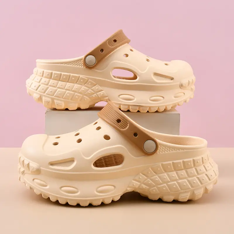 Hole Shoes Women's Summer Outer Wear Thick Sole Heightened Baotou High-grade EVA Breathable Non-slip Wear-resistant Beach Sandals - Image 8