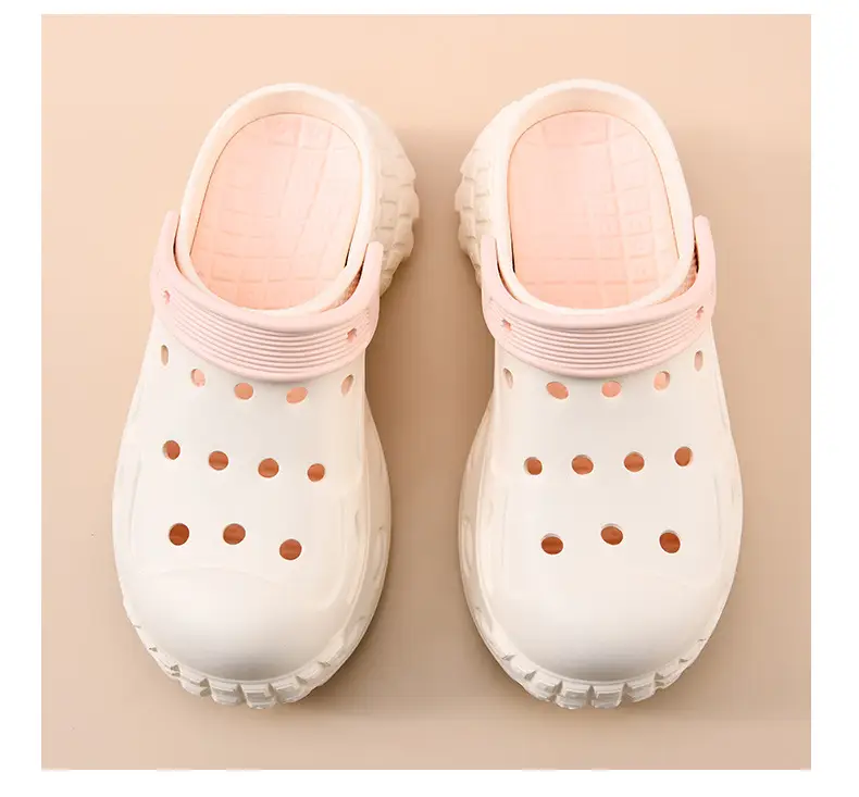 Hole Shoes Women's Summer Outer Wear Thick Sole Heightened Baotou High-grade EVA Breathable Non-slip Wear-resistant Beach Sandals — feature 15
