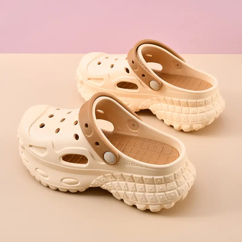 Hole Shoes Women's Summer Outer Wear Thick Sole Heightened Baotou High-grade EVA Breathable Non-slip Wear-resistant Beach Sandals - Image 4