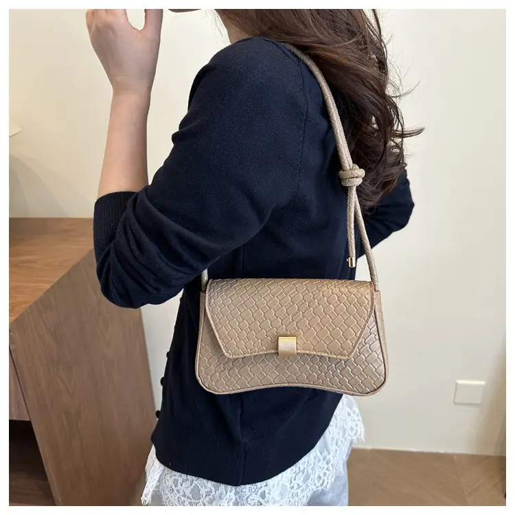 White Croc Embroidered Women's Lock Commuter Bag — feature 19