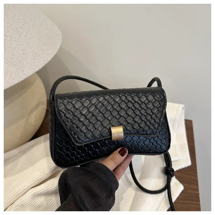 White Croc Embroidered Women's Lock Commuter Bag — feature 25