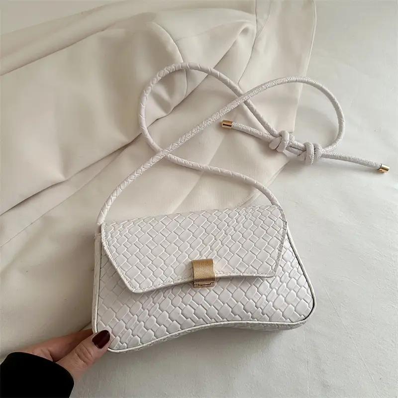 White Croc Embroidered Women's Lock Commuter Bag - Image 2