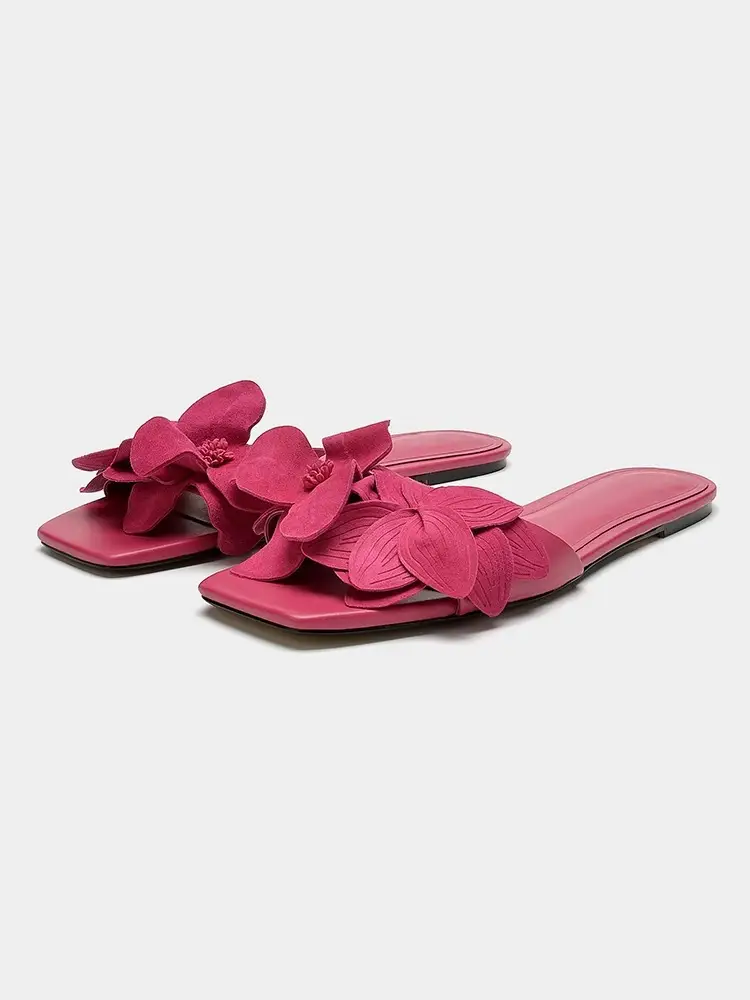 Rose Red Petal Open-Toe Slippers Women 2025 — feature 2
