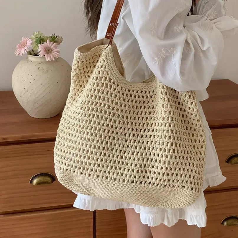 New Hollow Mesh Shoulder Bag for Beach Travel