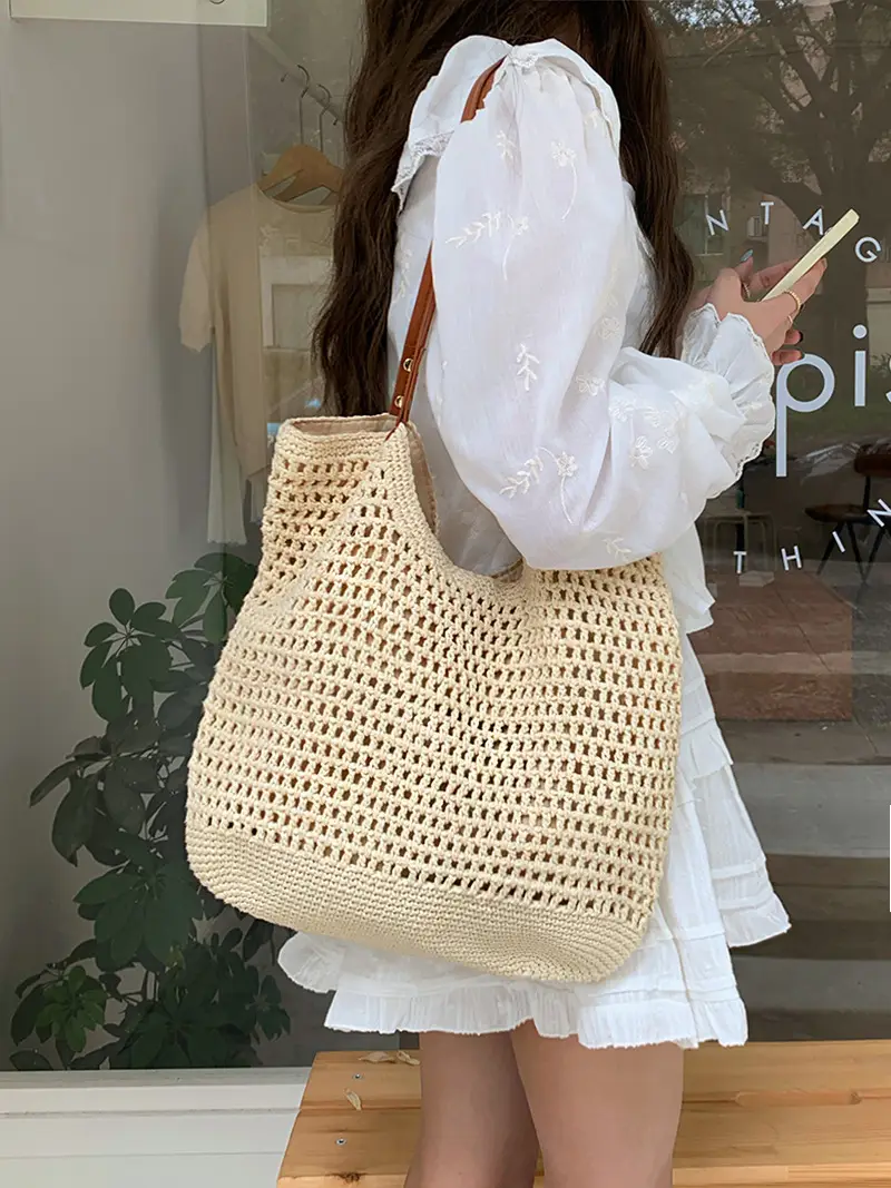 New Hollow Mesh Shoulder Bag for Beach Travel — feature 12