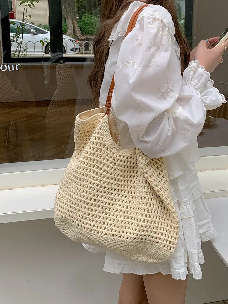 New Hollow Mesh Shoulder Bag for Beach Travel — feature 13