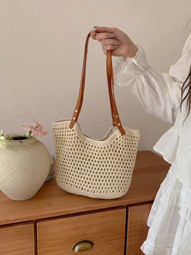 New Hollow Mesh Shoulder Bag for Beach Travel — feature 6