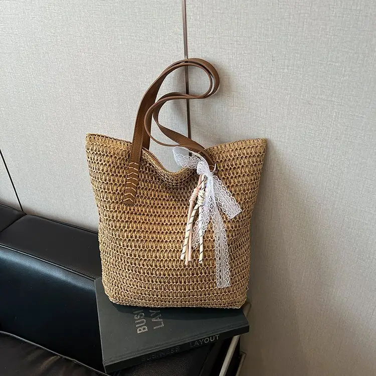 2025 Women Straw Woven Shoulder Bag Large Capacity Mori — feature 10