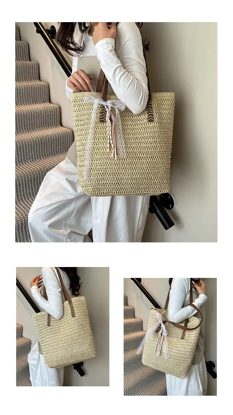 2025 Women Straw Woven Shoulder Bag Large Capacity Mori — feature 3