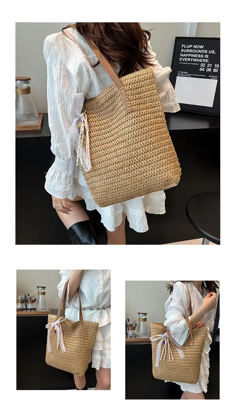 2025 Women Straw Woven Shoulder Bag Large Capacity Mori — feature 4