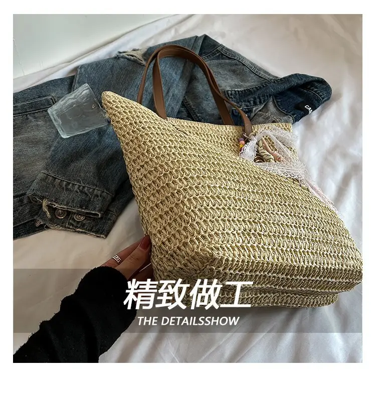 2025 Women Straw Woven Shoulder Bag Large Capacity Mori — feature 8
