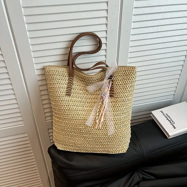 2025 Women Straw Woven Shoulder Bag Large Capacity Mori — feature 9