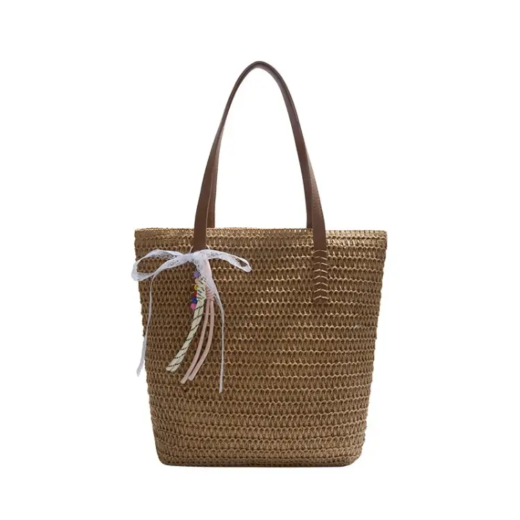 2025 Women Straw Woven Shoulder Bag Large Capacity Mori - Image 2