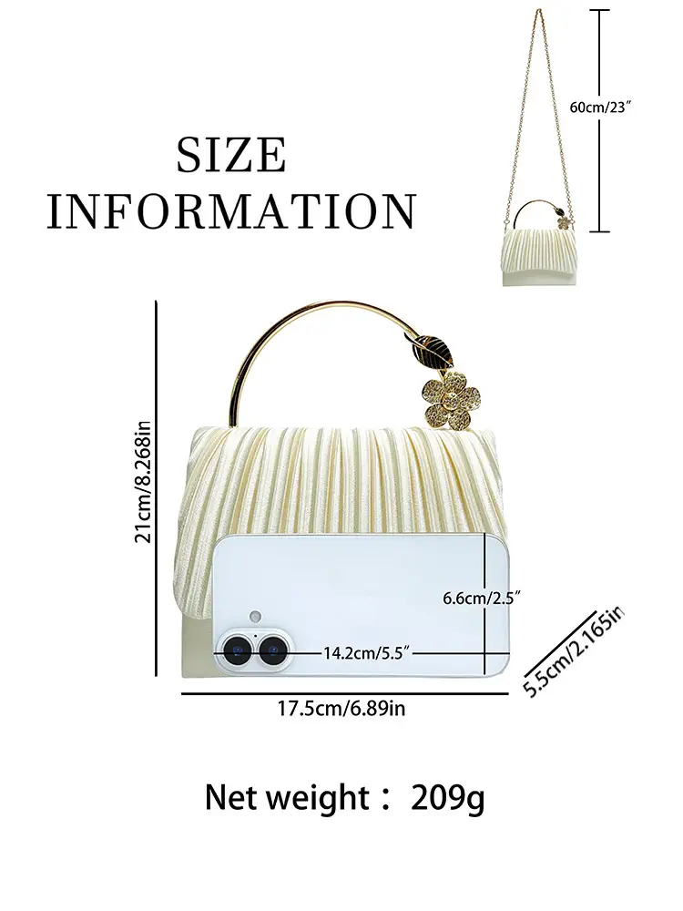 New Crossbody Luxury Clutch Bag with Pearl Handle - Image 8