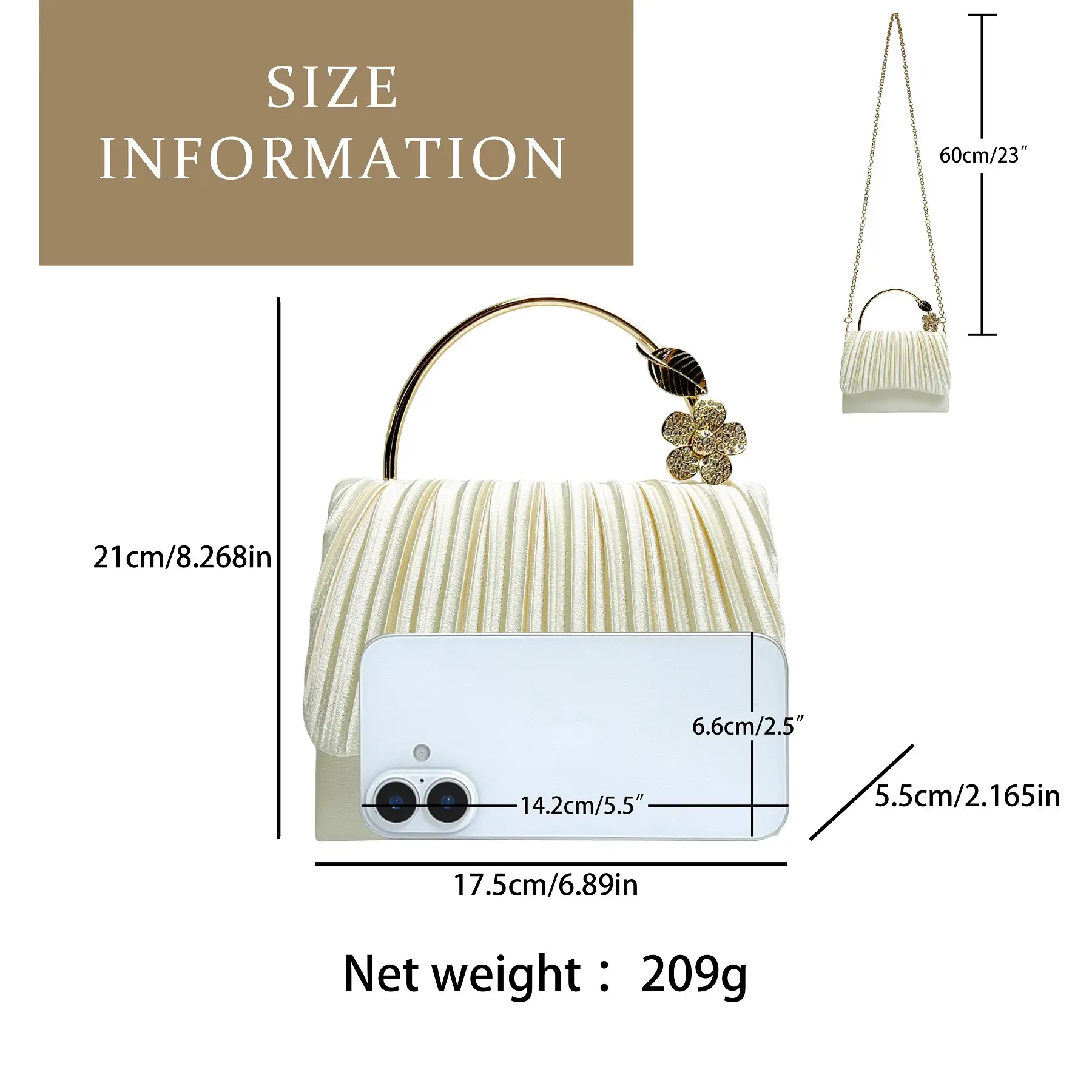 New Crossbody Luxury Clutch Bag with Pearl Handle — feature 1