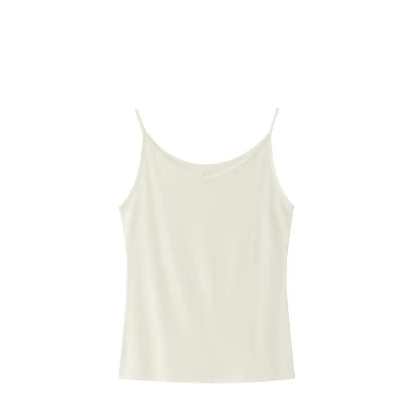 Modal 80-Count Cool Vest for Women, Thin Bottoming Shirt, Silk Protein, Smooth and Nude Inner Top with Suspenders