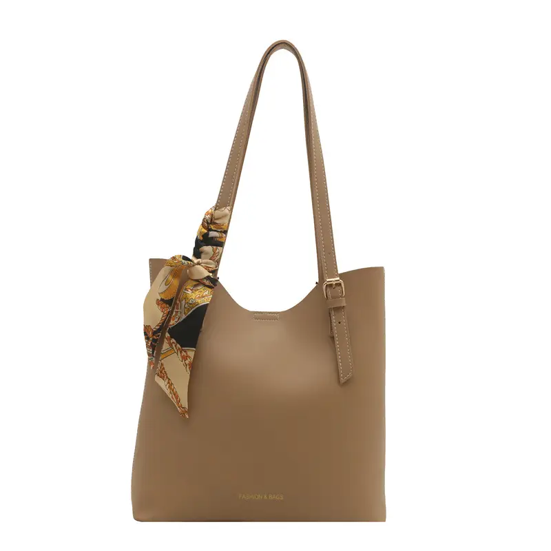 Brown Leather Shoulder Bag for Women Large Capacity - Image 9