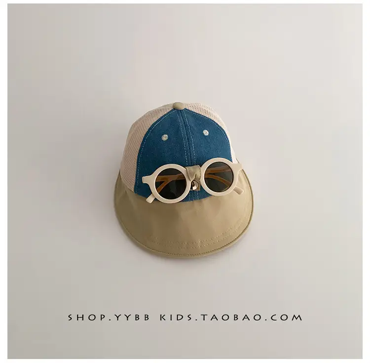 Kids Cap Sunglasses Breathable Mesh Blue Beige Red — feature 15