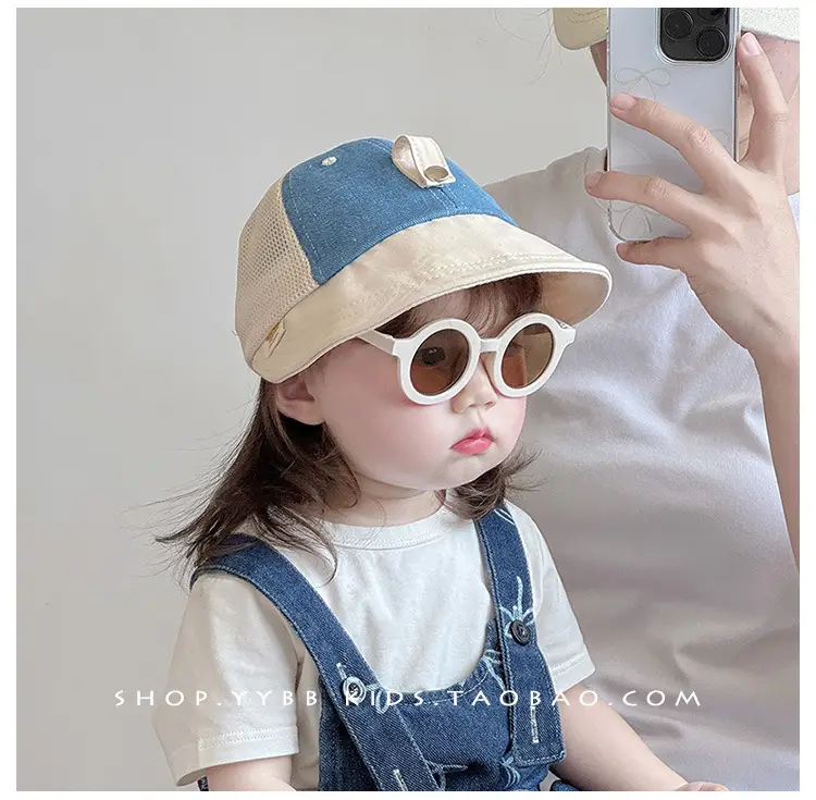 Kids Cap Sunglasses Breathable Mesh Blue Beige Red — feature 2
