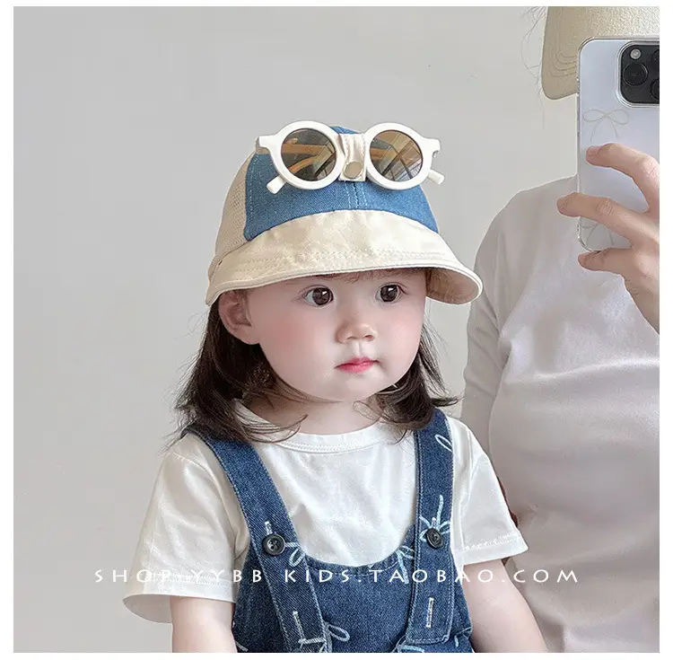Kids Cap Sunglasses Breathable Mesh Blue Beige Red — feature 4