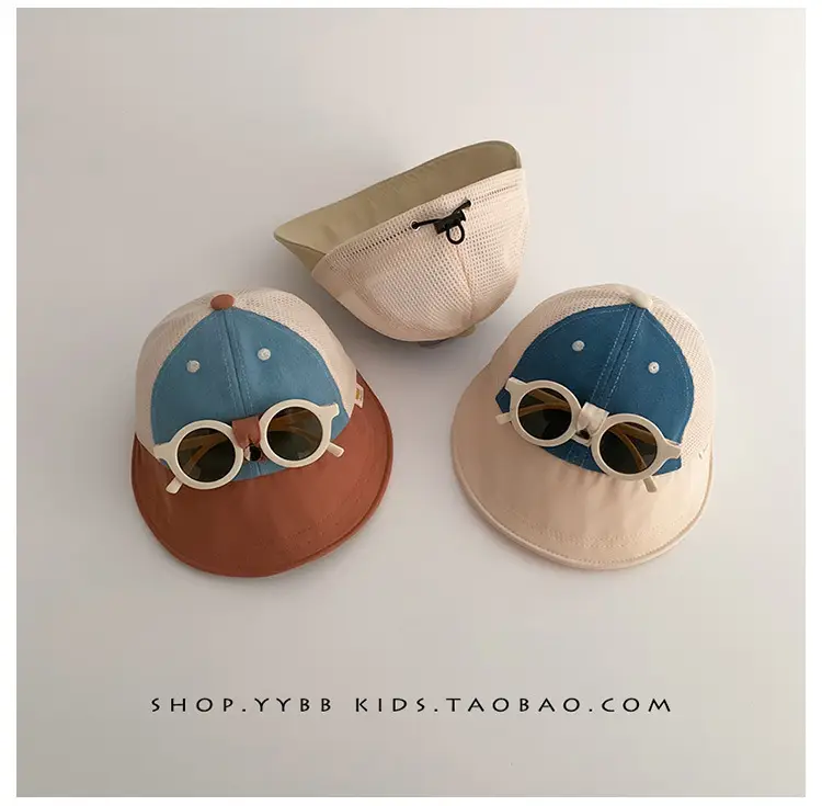 Kids Cap Sunglasses Breathable Mesh Blue Beige Red — feature 6