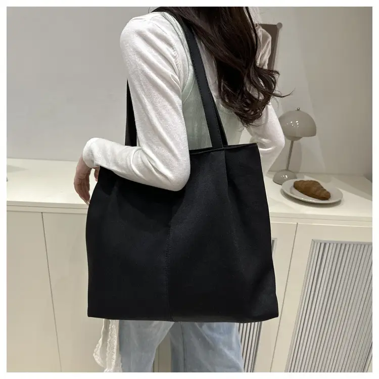 Beige Canvas Lazy Style Tote Bag for Commuter & Casual Use — feature 15