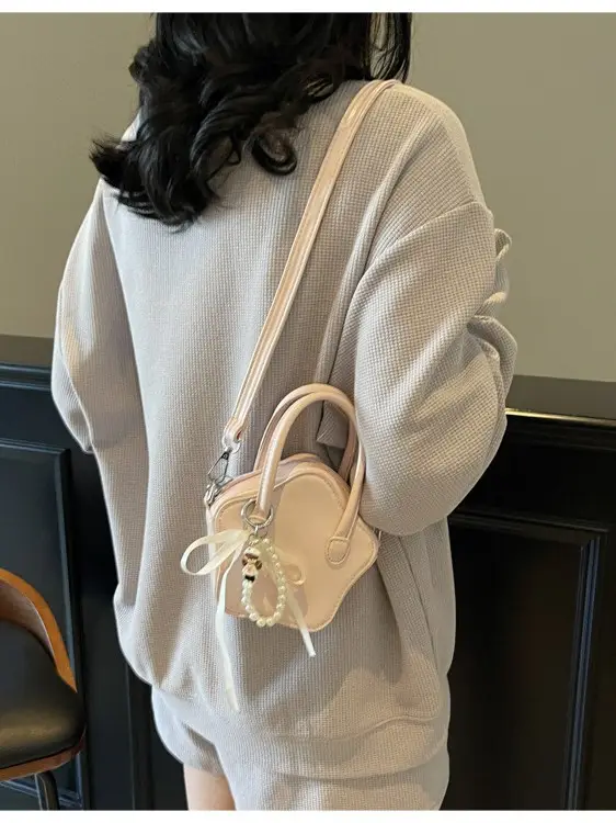 Cute Pearl-Decorated Mini Crossbody Bag for Women