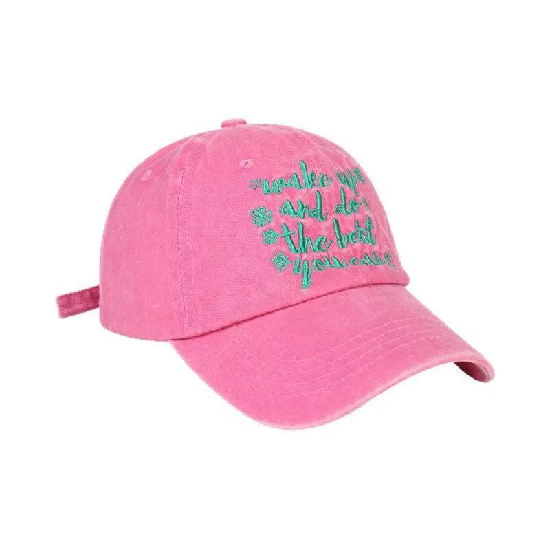 Women Washable Letter Embroidered Baseball Cap - Image 11