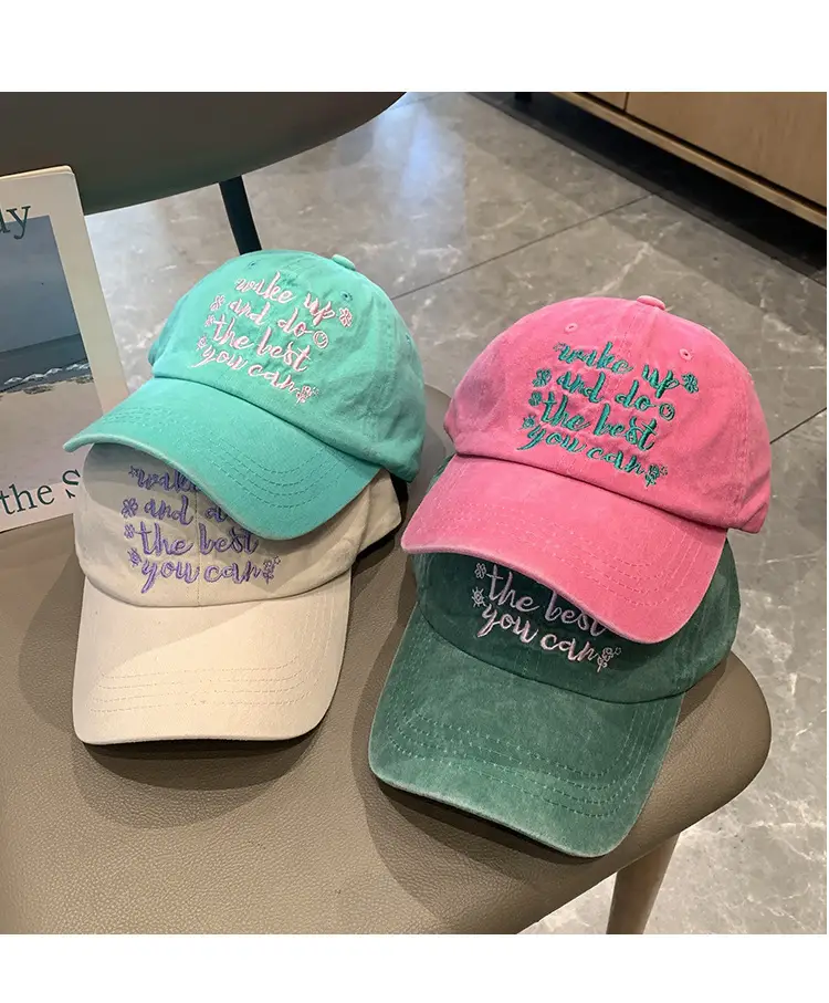 Women Washable Letter Embroidered Baseball Cap — feature 11