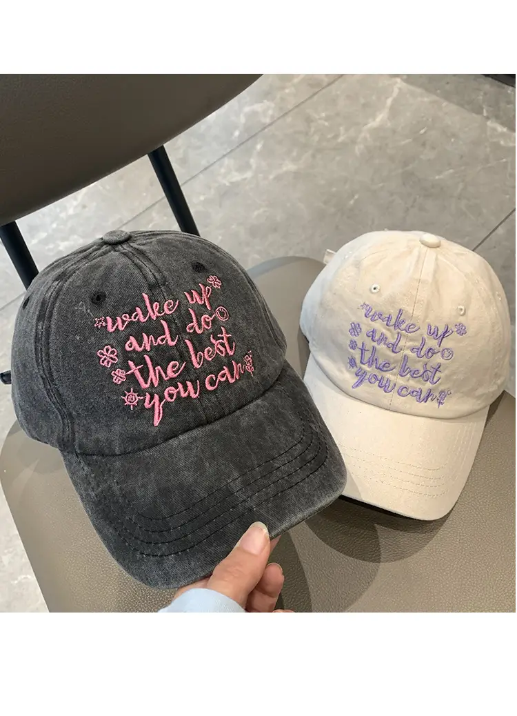 Women Washable Letter Embroidered Baseball Cap — feature 13