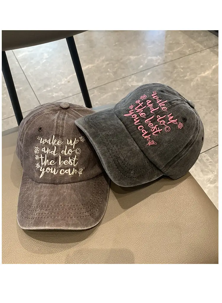 Women Washable Letter Embroidered Baseball Cap — feature 15