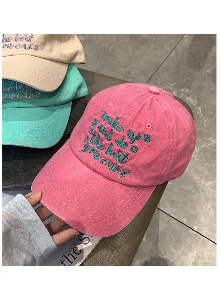 Women Washable Letter Embroidered Baseball Cap — feature 16