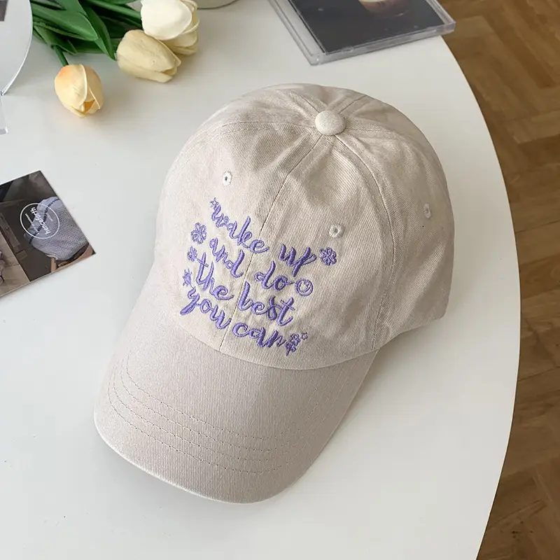 Women Washable Letter Embroidered Baseball Cap - Image 2