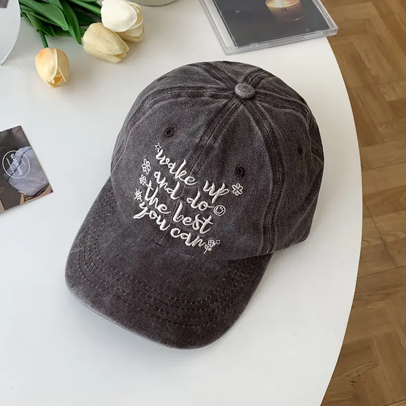 Women Washable Letter Embroidered Baseball Cap - Image 5