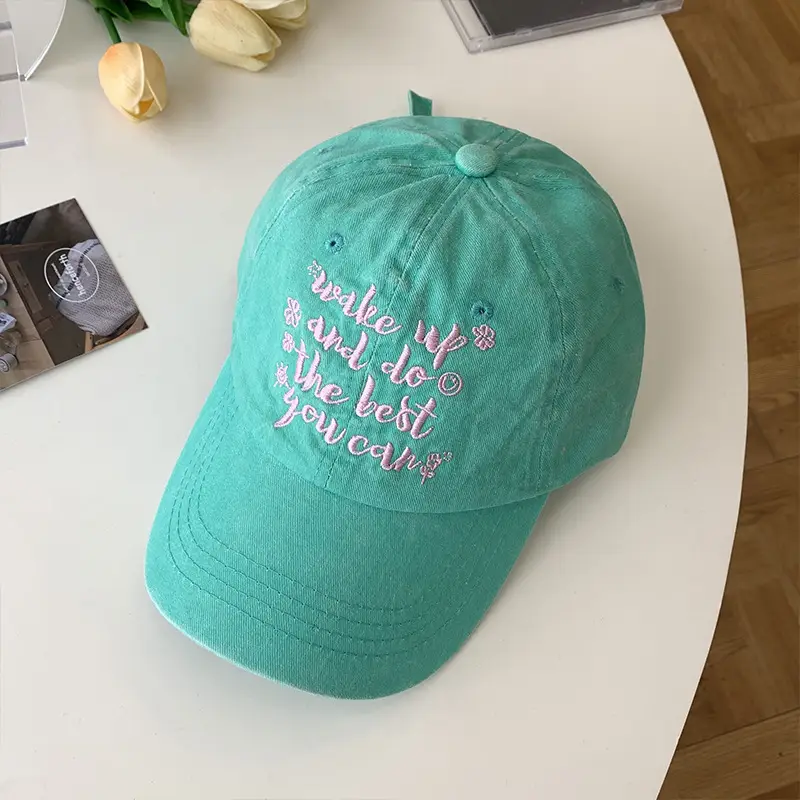 Women Washable Letter Embroidered Baseball Cap - Image 6
