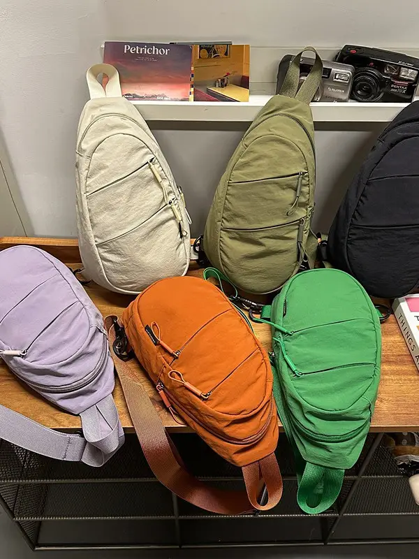 Orange Crossbody Bag for Men Women 2025 Lightweight Nylon Travel Luggage - Image 8