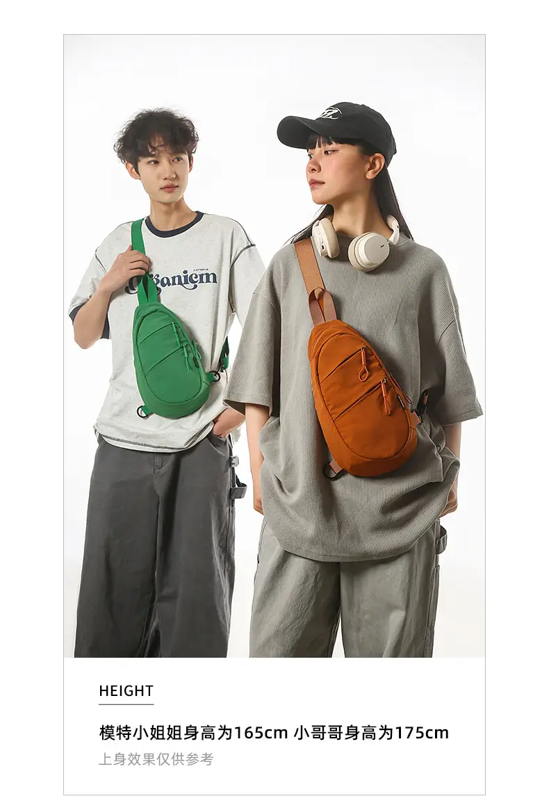 Orange Crossbody Bag for Men Women 2025 Lightweight Nylon Travel Luggage — feature 5