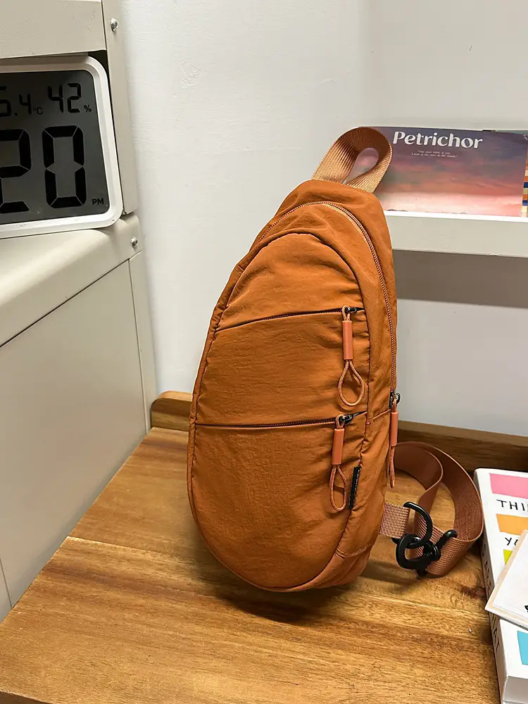 Orange Crossbody Bag for Men Women 2025 Lightweight Nylon Travel Luggage - Image 5