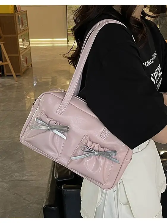 Silver Bow Crossbody Bag for Women 2025