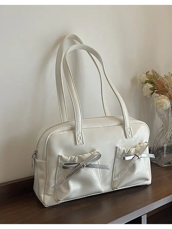 Silver Bow Crossbody Bag for Women 2025