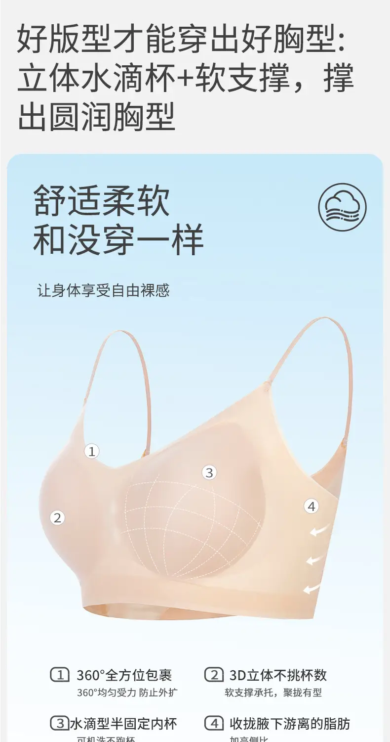 2025 New Ice Silk Underwear Women's Seamless Invisible Beautiful Back Underwear Small Chest Gather Summer Thin Explosive Bra — feature 27