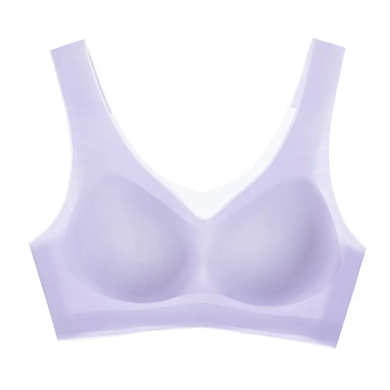 2025 New Ice Silk Underwear Women's Seamless Invisible Beautiful Back Underwear Small Chest Gather Summer Thin Explosive Bra